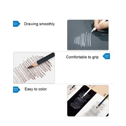 15PCS/Set Art Supplies Drawing Kit White Charcoal and Pastel Pencils Set Painting Tools Professional Drawing Kit