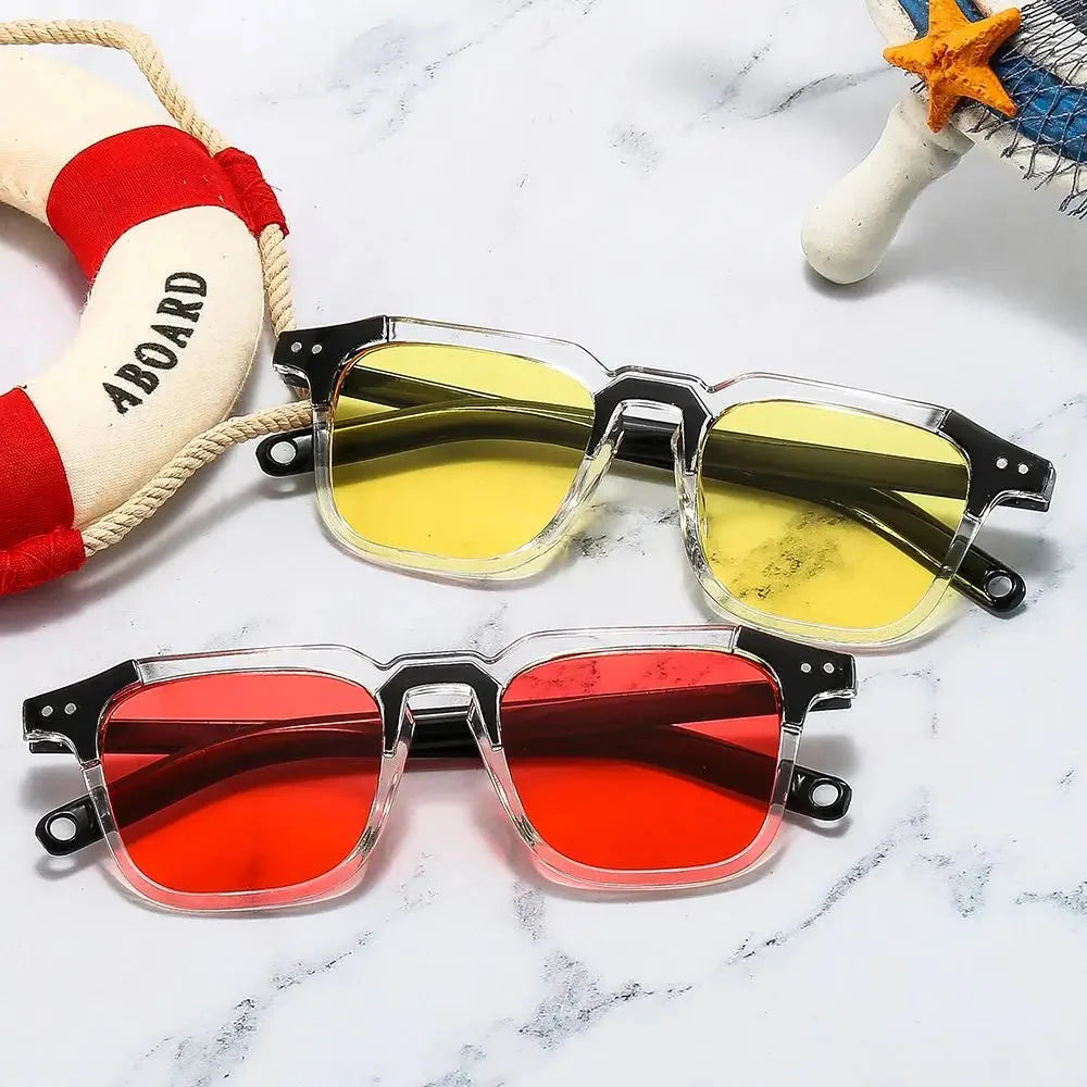 Cool Square Sunglasses Fashion Vintage UV400 Tint Ocean Lens Sun Glasses Retro 90s Glasses for Women & Men