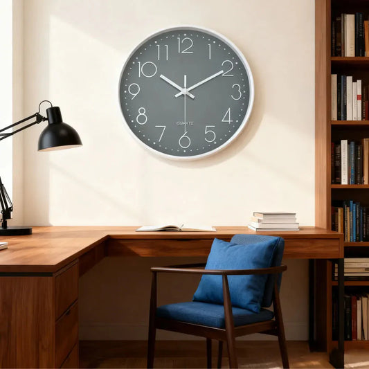 Minimalist Quartz Wall Clock Cubic Digital Clock Modern Style Silent Non Ticking Living Room Bedroom Office Clock 8/10/12 Inch