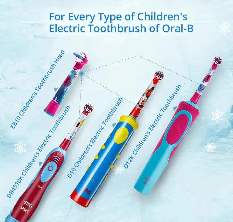 Oral B Children Electric Toothbrush Heads Frozen Utral Soft Tooth Brush Heads Round Brush Heads 2/3/4 hedas for 3-12 years old
