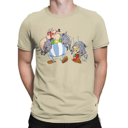 Men T-Shirts Asteriks And Obeliks With Bor Cool 100% Cotton Tees Short Sleeve T Shirt Round Neck Tops Classic