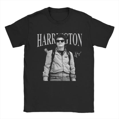 Men T-Shirts Steve Harrington Fun Cotton Tees Short Sleeve Christmas T Shirt Crewneck Clothes Graphic Printed