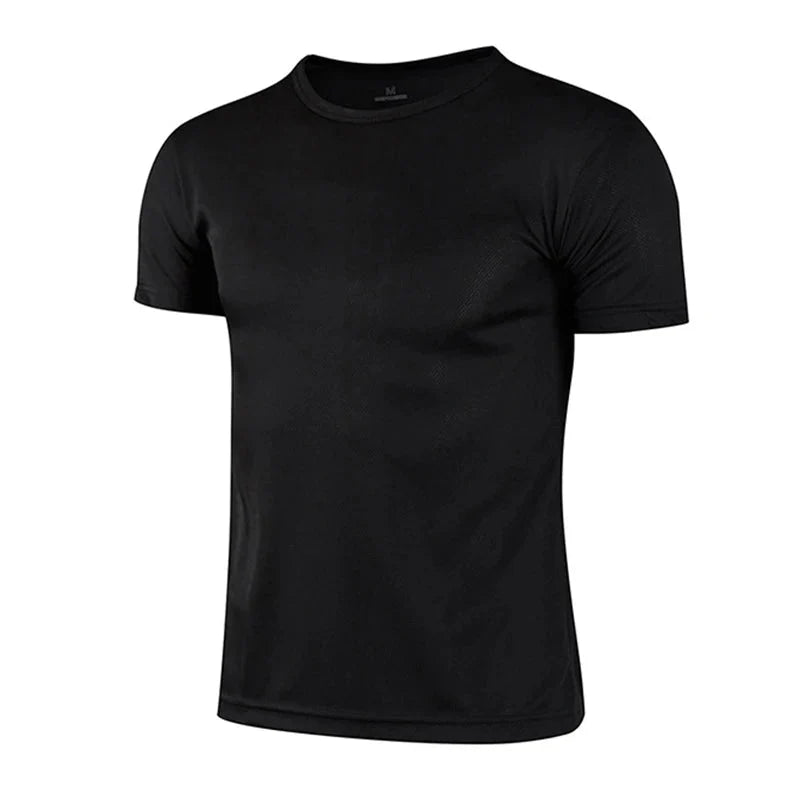 Mens T-shirt Print Casual Exercise Tops Outdoor Jogging Marathon Clothing Summer Quick-Drying Mesh Tees Daily Cycling Sportswear