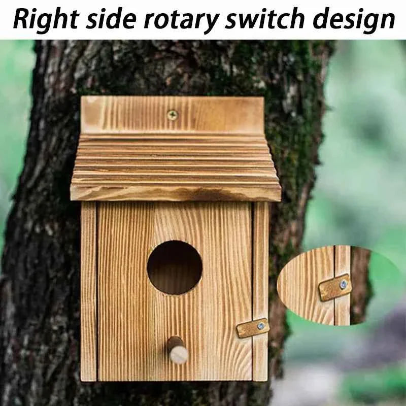 Wooden Bird House Outdoors Garden Decorative Bird Nests Tree Pine Wood Birds Cages Cheap Small Parrot Nesting Pet Supplies