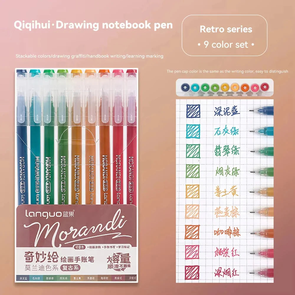 Languo 27-207 Colors Of One Set Drawing Handbook Pens Student DIY Graffiti Multi-Color Gel Pen Writing Marker Stationery