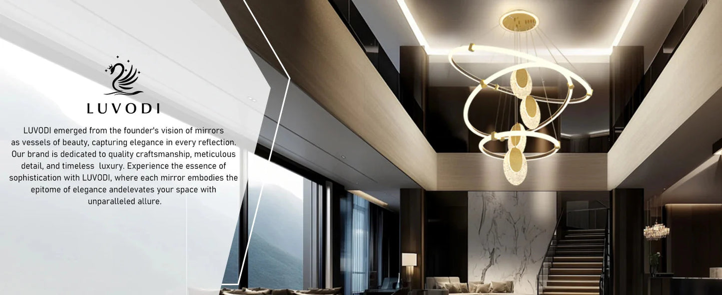 LUVODI 3-Layers LED Ceiling Lighting Fixture Art Decor Acrylic Water-drop Chandelier Pendant Lamp with 3 Color Lights