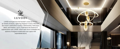 LUVODI 3-Layers LED Ceiling Lighting Fixture Art Decor Acrylic Water-drop Chandelier Pendant Lamp with 3 Color Lights