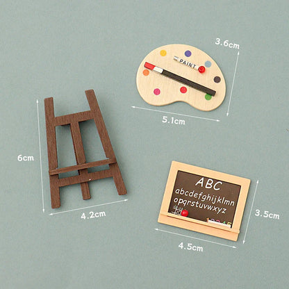 1/12 Dollhouse Draw Room Art Supplies Decoration Dolls House Accessories Mini Pigment Tube Paint Brush Palette Model Dollhouse