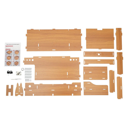 Home Computer Monitor Lift Stand with Drawers and Phone Holder, Desktop Organizer, Desktop Drawer Storage Cabinet