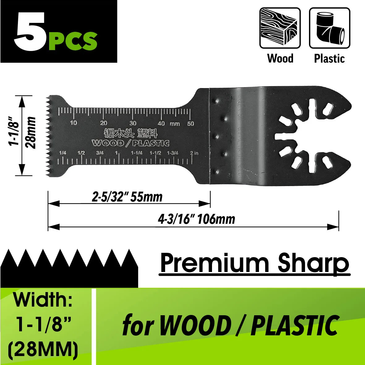 Oscillating Saw Blades Kit，Multitool Blades - Compatible with Milwaukee Dewalt  Worx Skil AEG Ryobi