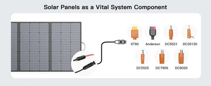 MHPOWOS 400W Portable Solar Panel, Lightweight Foldable Solar Panels with an Adjustable Kickstand, IP67 Waterproof Solar Charger