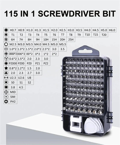 New 115 in 1 Professional Repair Tool Precision Screwdriver Set Magnetic Torx Hex Screw Driver Bits Kit for Xiaomi Mac PC iPhone