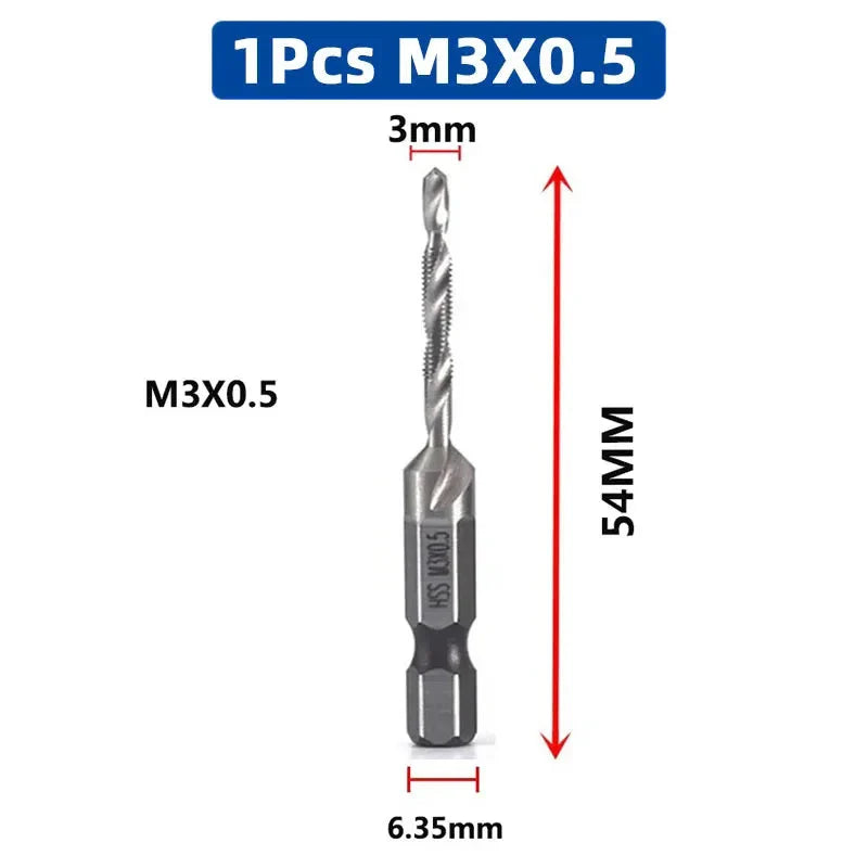 LiYu Shank Titanium Plated HSS Screw Thread Metric Tap Drill Bits Screw Machine Compound Tap M3 M4 M5 M6 M8 M10 Hand Tools