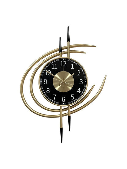 54cm Storm Eye Modern Wall Clock, Large Black Dial Metal Silent Analog Clock, Gold Luxury Decorative for Living Room Bedroom