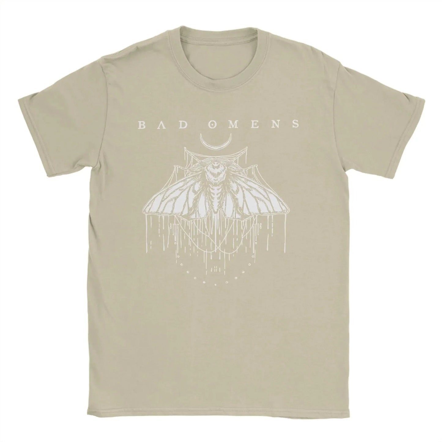 Men's T-Shirts Bad Omens Moth Casual 100% Cotton Tee Shirt Short Sleeve  T Shirt Round Collar Tops Big Size