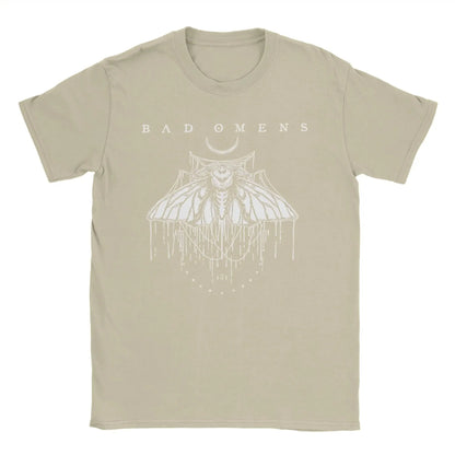 Men's T-Shirts Bad Omens Moth Casual 100% Cotton Tee Shirt Short Sleeve  T Shirt Round Collar Tops Big Size
