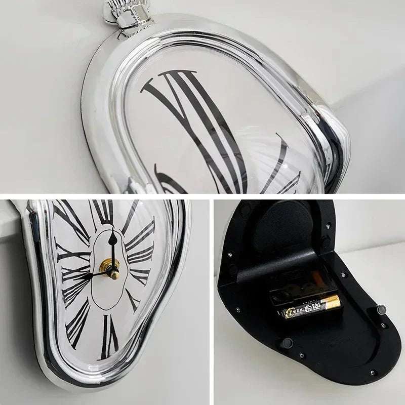 Novel Salvador Dali Style Melting Distorted Surreal Wall Clock