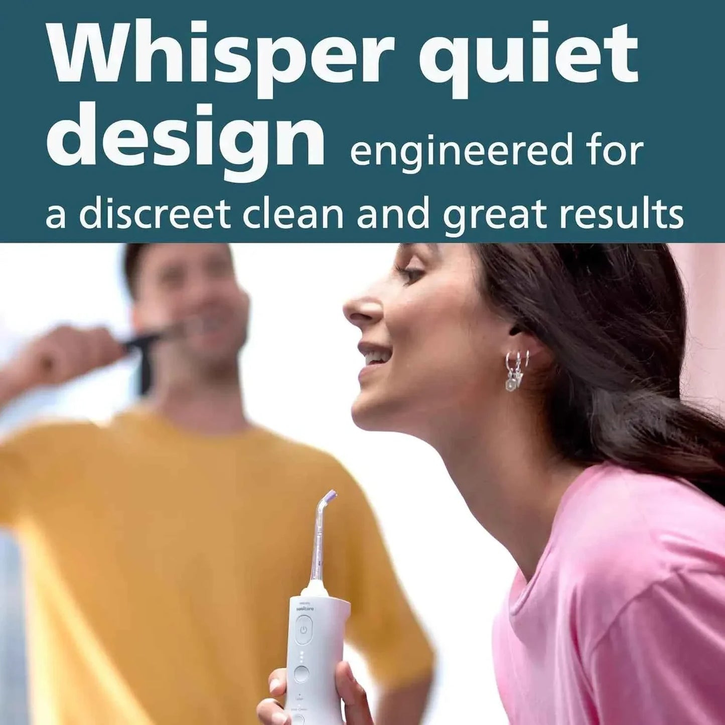Philips Sonicare 2000 series tooth flosser HX3826, 250 ml water container, USB-C cable, 3 strengths, 360° rotation
