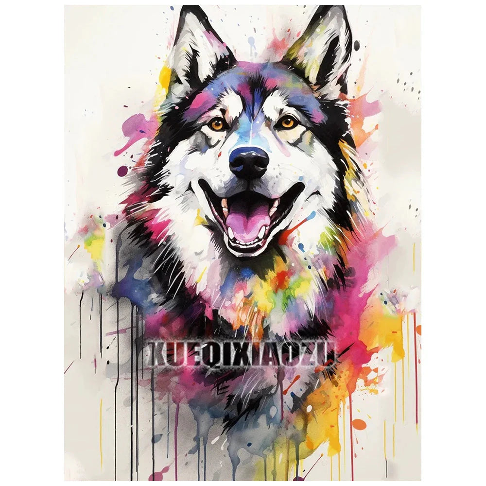Animal Diamond Painting Graffiti Rhinestone Embroidery Dog Mosaic Cross Stitch Children Gift Art Handmade Home Decoration