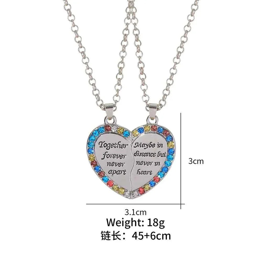 Best Friends Necklace Together forever Never Apart Maybe In Distance But Never In Heart