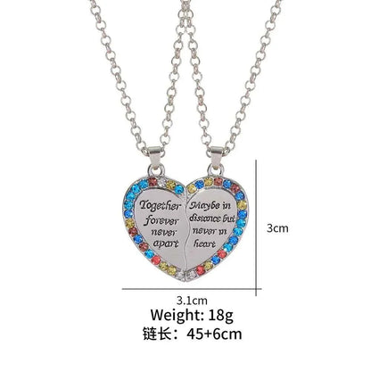 Best Friends Necklace Together forever Never Apart Maybe In Distance But Never In Heart