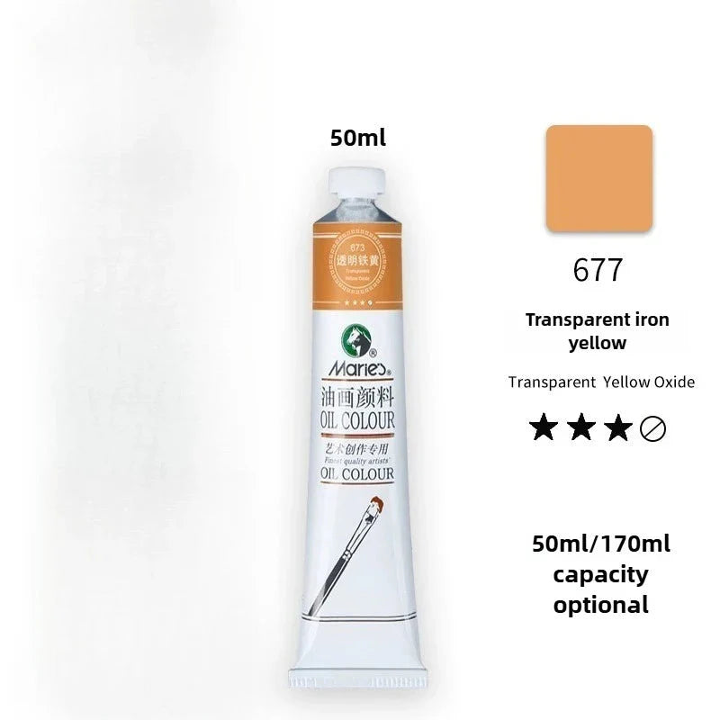 Maries Oil Paint 50ML Oil Painting Art Creation Pigment Large Oil Paint Paint Single Commonly Used 24 Colors