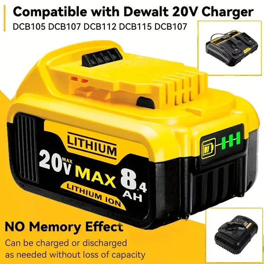 For Dewalt 20V 8.4Ah Battery Pin DCB205 Hand Drill Electric Tool 18650 Lithium Battery Power Battery DCB206-2 DCB205-2 DCB205