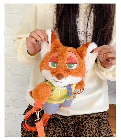 New Zootopia Doll Crossbody Bag Cartoon Judy Hopps Shoulder Bag Holiday Gift Large Capacity Portable Storage Commuter Bag