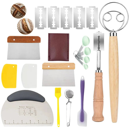 Sourdough Bread Baking Supplies Inclued Sourdough Danish Dough Whisk Bread Lame Scraper Dough Cutter Perfects Gift for Baker