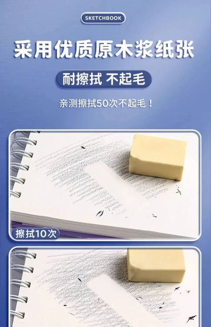 A4 Professional Sketchbook: Ultra-Thick Paper, 16K Painting Diary Notebook, Essential Art School Supplies, Ideal for Pencil Sket
