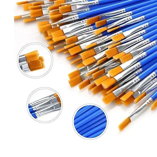 20-50 Painting Brushes Set Art Round Flat Hair Nylon Hair Paint Brush for Oil Acrylic Watercolor Kids/Artists/Beginners/Students