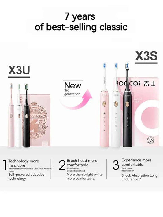 SOOCAS X3S Sonic Electric Toothbrush 180 Days Battery Life Smart Ultrasonic Tooth Brush Cleaner Adult Automatic IPX8 Waterproof