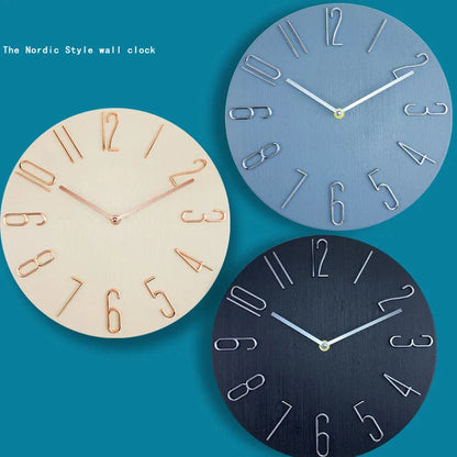 Nordic Style Home Wall Clock No Second Hand Simple Quartz 30"