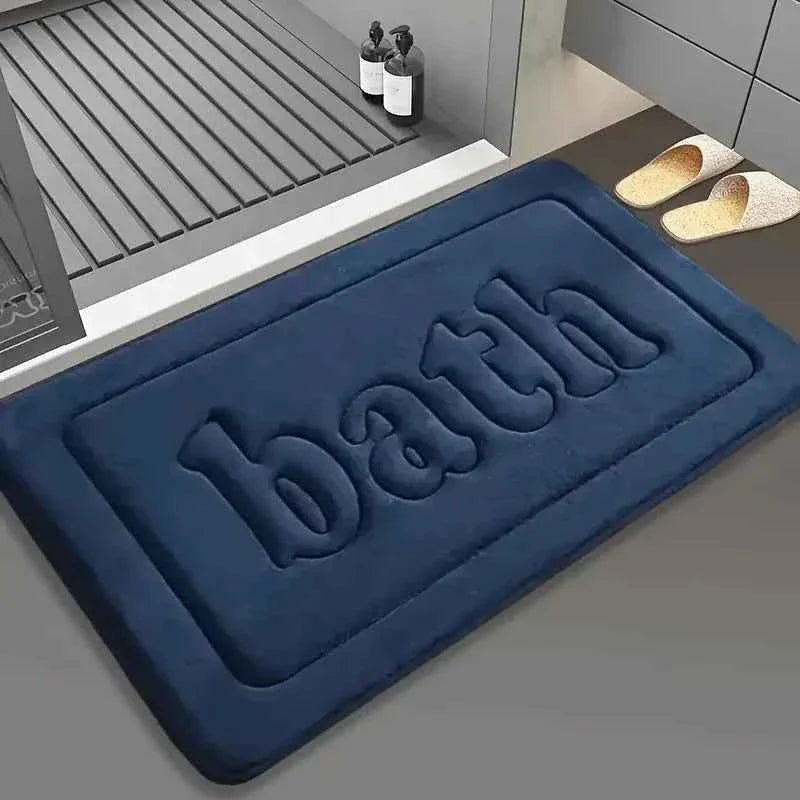Bathroom anti slip floor mat soft bathroom mat water absorbing bath mat 1.2cm thick flannel fabric door mat home decoration