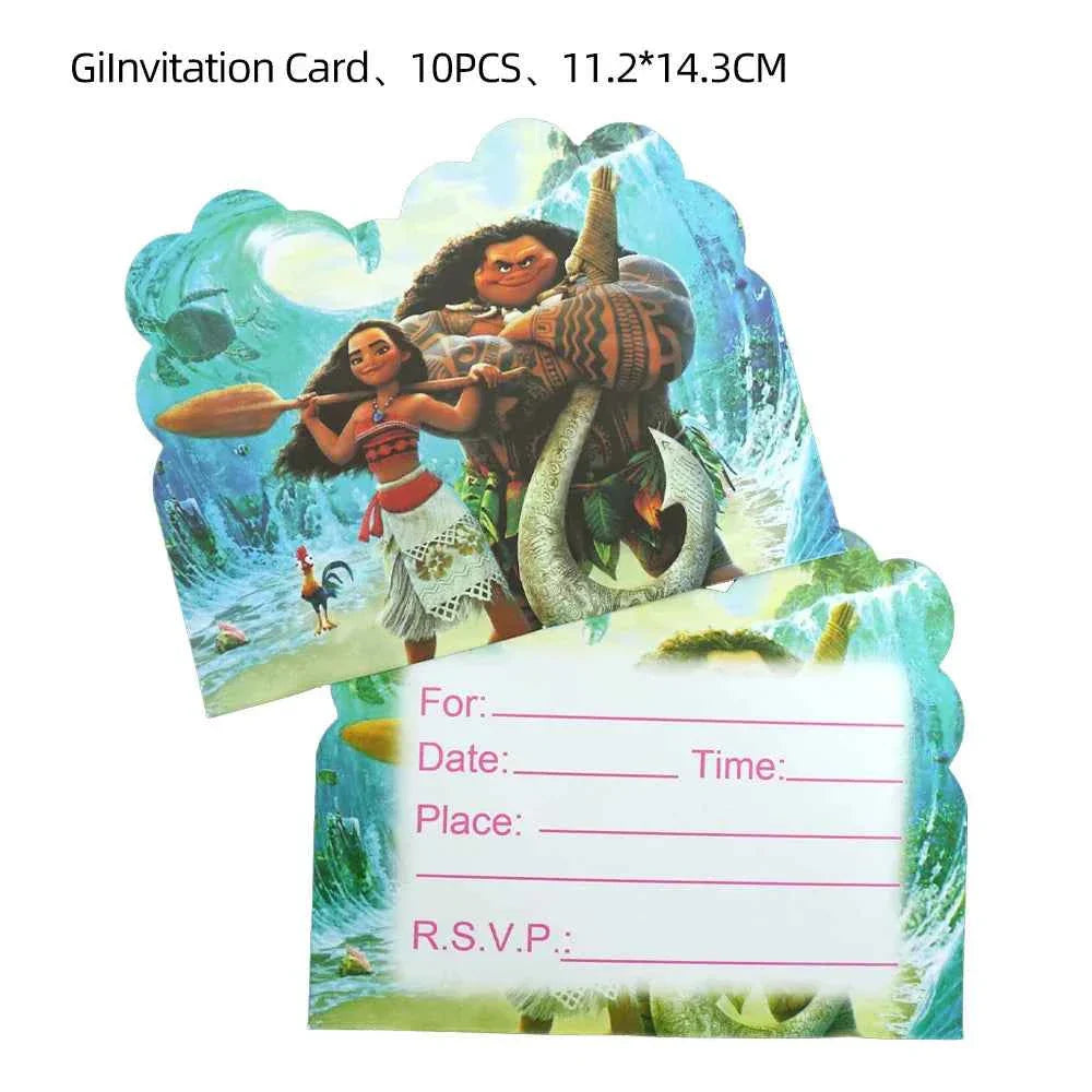 Moana Party Decorations Balloons Set Tableware Napkins Cups Plates Backdrop Kit Disney Vaiana Theme Happy Birthday Deco Supplies