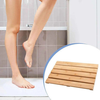 Bamboo Bath Mat Water Resistant Decoration Heavy Duty Non Slip Stylish Versatile Bathroom Accessories Shower Mat Floor Mat