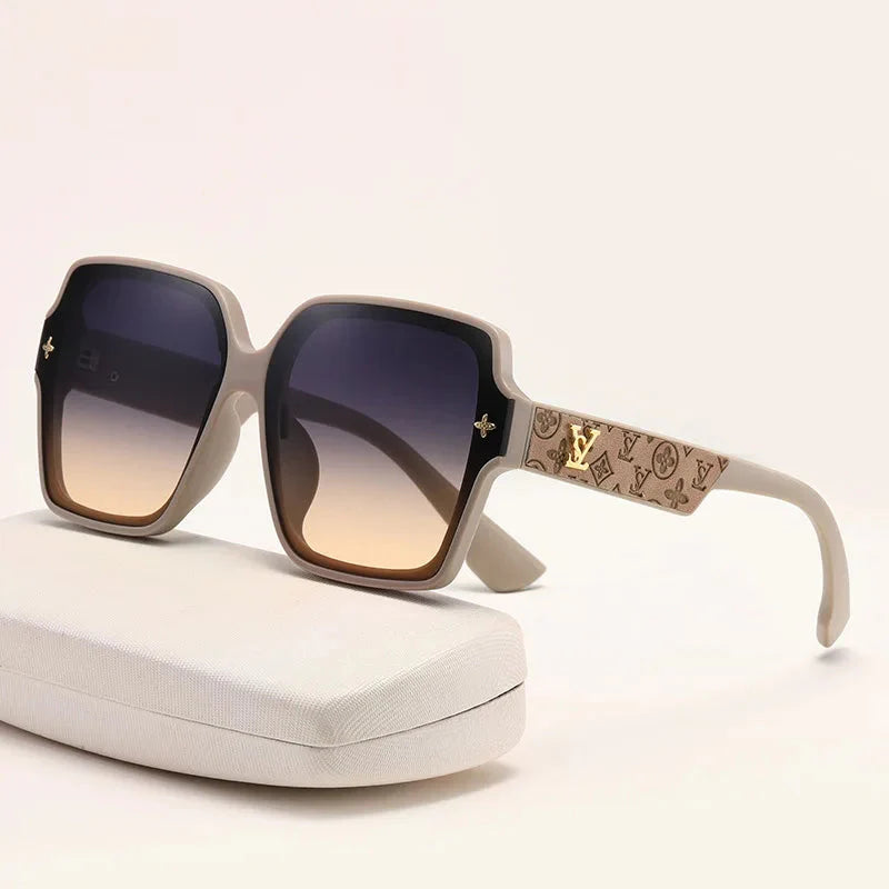 Fashion Square Frame Sunglasses for Women Luxury UV Protection Large Frame All-Match DS-8052-1