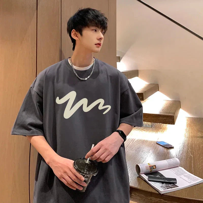 Men's T Shirt Oversized Mens White Cotton T-shirts Funny Print 5XL Casual Wear Summer Tee Shirts For Men Big Size Male Clothes
