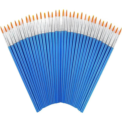 20-50 Painting Brushes Set Art Round Flat Hair Nylon Hair Paint Brush for Oil Acrylic Watercolor Kids/Artists/Beginners/Students