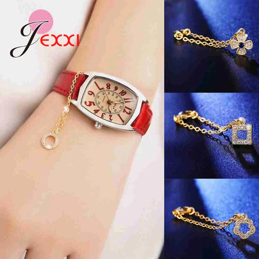 Wide Use Jewelry For Women 925 Sterling Silver Collection With Watch Necklace Bracelet Beautifully Gift For Female Accessory