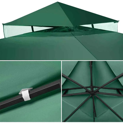 3x3m 2-Tier Garden Gazebo Replacement Canopy - Waterproof Oxford Patio Tent Roof