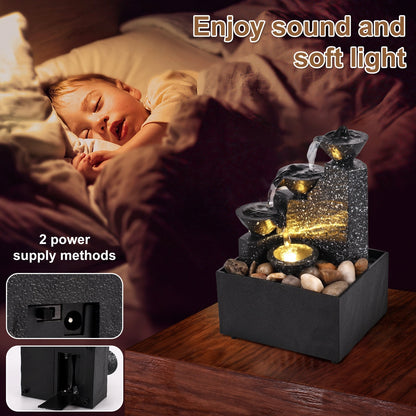New Desktop Waterfall Decoration Creative Flowing Water Ornaments Small Living Room Office Ornaments Tabletop Fountain Ornaments