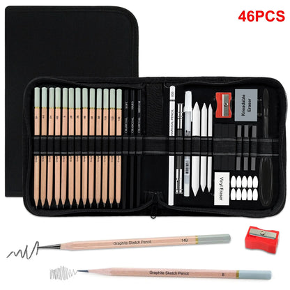 42/46/60/68/72/146pcs Drawing Supplies Sketching Set,Art Kit include Drawing & Colored Pencils.Pro Art Sketch Supplies