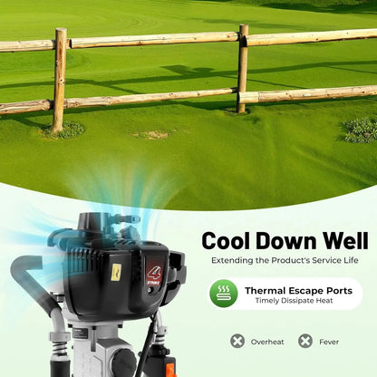 37.7CC 4 Stroke Gas-Powered T Post Driver, Gas Powered Pile Driver with Storage Box, Single Cylinder , Customized