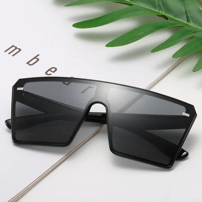Oversized Square Sunglasses Women 2024 Luxury Brand Fashion Flat Top Red Black Clear Lens Men Fishing Shade Mirror UV400