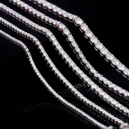 100% Real Moissanite Tennis Bracelet 925 Sterling Silver Plated 18K Gold with GRA Bracelet for Women Man Sparkling Party Jewelry