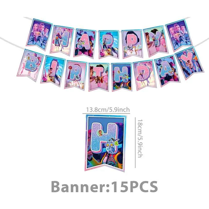 K-Pop Demon Hunters Birthday Decorations Girls Birthday Party Tableware Balloons Set Cup Plates Girls Favor Kpop Warriors Supply