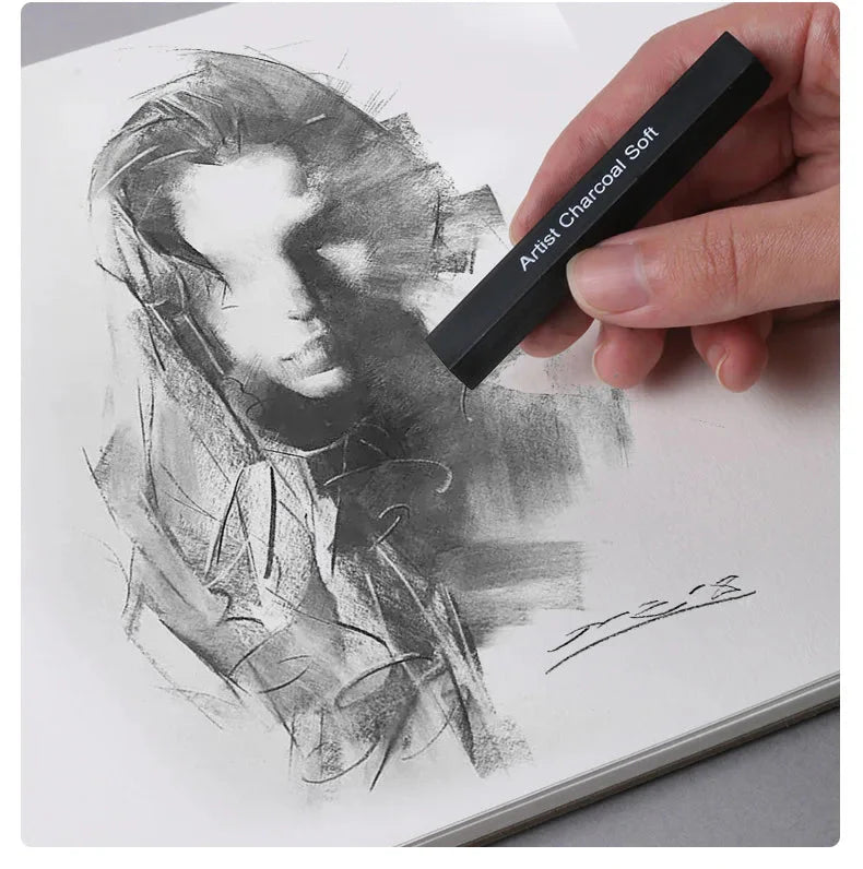 6pcs Set Square Sketch Carbon Stick Compressed Carbon Bar Drawing Carbon Pen Artist Drawing Carbon Bar Carbon Bar Art Supplies