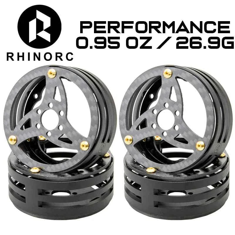 RhinoRC 2.2 inch Narrow Carbon Fiber Aluminum Pro LightWeight RC Car Crawler Wheel Pro Shafty MOA