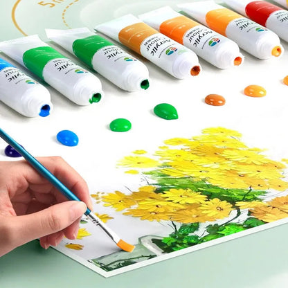 12/18/24/36 Colors Acrylic Paint Set Art Supplies акриловые краски 야광도료 for Artist On Metal Plastic Ceramic Leather Wood Glass